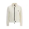 Moncler Grenoble Women Padded Jacket With Wool Sleeves In White