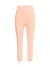 Moncler Leggings Stretch Nylon Contrast Stitching In Pink
