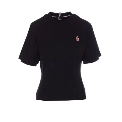 Moncler Grenoble Women Logo T-shirt In Black