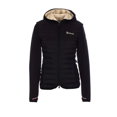 Moncler Grenoble Women Logo Zip Light Down Jacket In Black