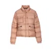 Moncler Down Jacket With Detachable Sleeves And Pull-out Hood In Pink
