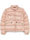 Moncler Quilted High Collar Zippered Pockets Jacket In Multicolor