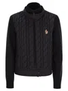 Moncler Bi-material Jacket In Black