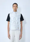 Moncler Pinchot Lamé Down Gilet In Silver