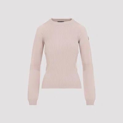 Moncler Grenoble Women's Virgin Wool Crew Neck Sweater In Neutral