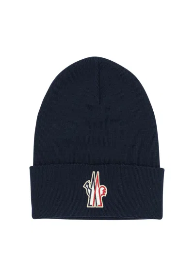 Moncler Grenoble Wool Beanie In Blue
