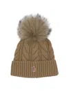 Moncler Grenoble Wool Blend Beanie In Brown