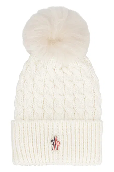 MONCLER MONCLER GRENOBLE WOOL HAT WITH POM POM
