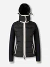 Moncler Grenoble Women Padded Sweatshirt With Hood And Zip In Black