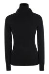 Moncler Wool  Fleece Polo Neck Jumper In Black