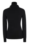 Moncler Wool  Fleece Polo Neck Jumper In Black