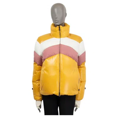 Pre-owned Moncler Grenoble Yellow White Pink Lamar Puffer Down Jacket 3 M