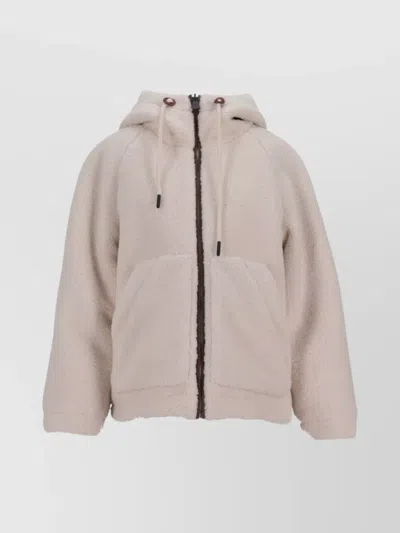 Moncler Grenoble Yushan Hooded Jacket And Pockets In Neutral