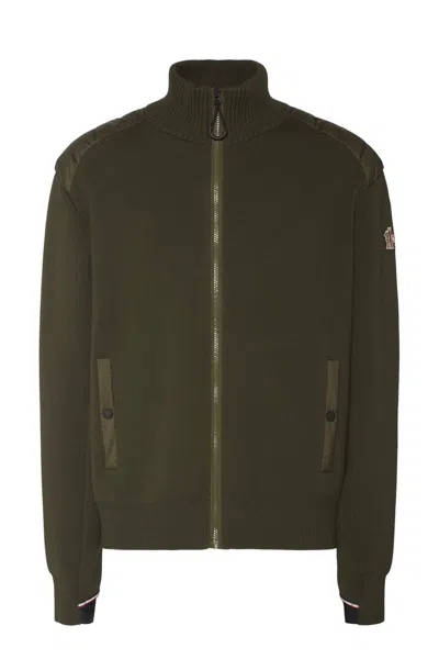 Moncler Grenoble Zip Through Cardigan In Green