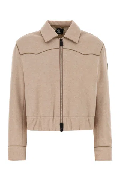 Moncler Grenoble Zip Up Cardigan In Neutral