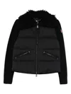Moncler Down Jacket With Wool Inserts In Black