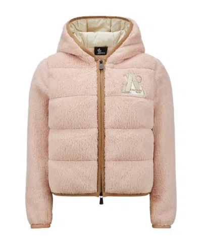Moncler Grenoble Zip-up Long-sleeved Hoodie In Pink