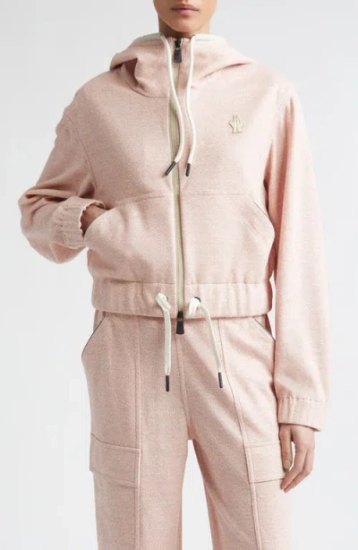 Moncler Grenoble Zip-up Hoodie In Pink