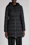 Moncler Gresillon Water Resistant Down Long Coat In Black