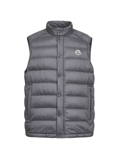 Moncler Grey Barthe Padded Vest In Gray
