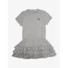 MONCLER MONCLER GREY BRAND-PATCH STRETCH-COTTON DRESS 6 MONTHS-3 YEARS