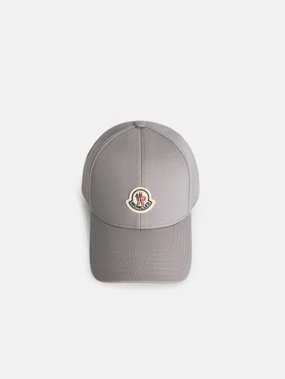 Moncler Grey Cotton Baseball Cap
