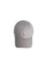 Moncler Classic Six-panel Cap With Logo Patch In Gray