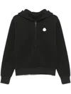 Moncler Grey Cotton Hoodie With Logo In Grey