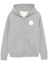 Moncler Brushed Cotton Zip-up Sweatshirt In Grey