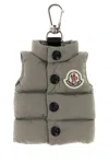 Moncler Grey Fabric Key Ring In Grey