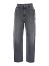 Moncler Grey Five-pocket Jeans In Denim Woman In Multicolor