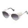 MONCLER MONCLER GREY GRADIENT ROUND SUNGLASSES ML0182 16B 53