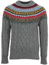 Moncler Grenoble Man Turtleneck Grey Size L Virgin Wool