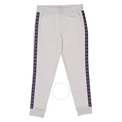 Moncler Grey Logo-trim Jogger Pants In White