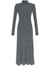 Moncler Ribbed-knit Virgin Wool Maxi Dress In Grey