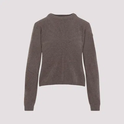 Moncler Grey Round Neck Pullover In Red