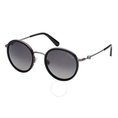 Moncler Grey Round Unisex Sunglasses Ml0195 05d 51 In Black / Grey