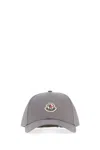 Moncler Grey Solid Logo Baseball Hat In Gray