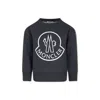 MONCLER GREY SWEATSHIRT FOR KIDS WITH LOGO