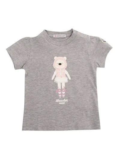 Moncler Babies' Grey T-shirt With Logo