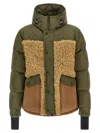 Moncler Grifford Shearling-panels Puffer Jacket In Green