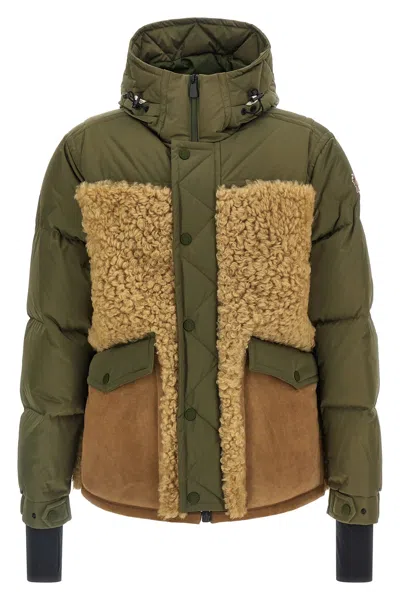 Moncler Grifford Shearling-panels Puffer Jacket In Green