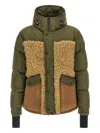 Moncler Grifford Shearling-panels Puffer Jacket In Green