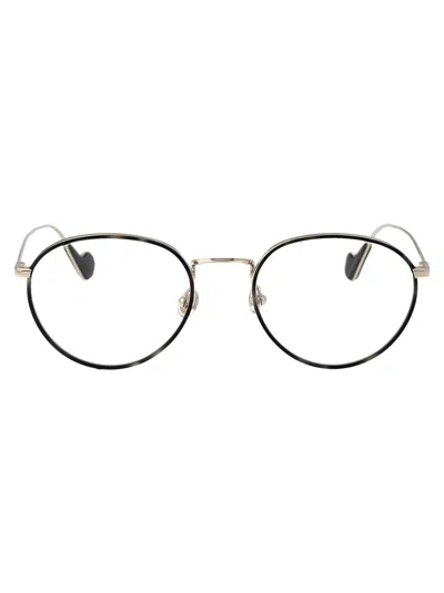Moncler Grigio Lucido Metal Glasses In Black
