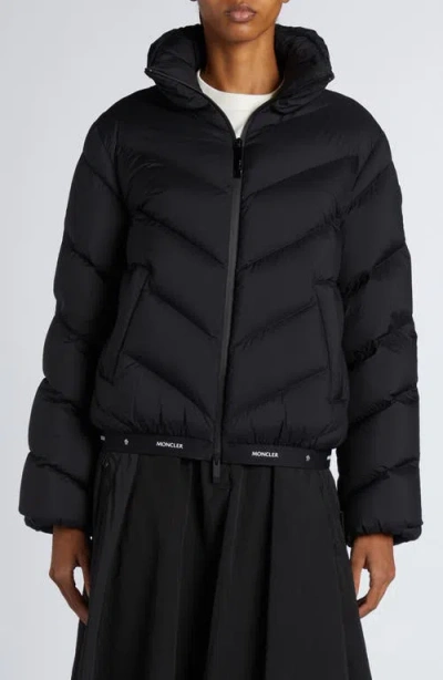 Moncler Grigan Quilted Down Logo Tape Jacket In White