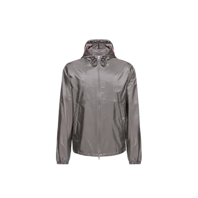Moncler Grimpeurs Hooded Nylon Jacket In Gray