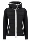 Moncler Grenoble Women Padded Sweatshirt With Hood And Zip In Black
