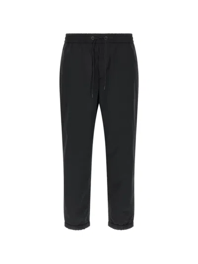Moncler Comfort Fit Pants With Elastic Waist For Men In Black