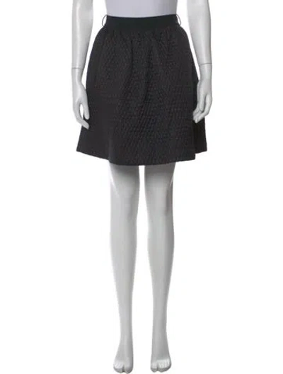 Pre-owned Moncler Grosgrain Trim Knee-length Skirt In Black