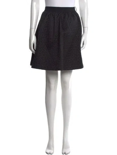Pre-owned Moncler Grosgrain Trim Mini Skirt In Black